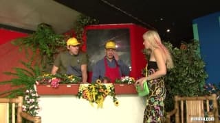 A blonde who fucks two bisexuals