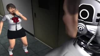 A busty schoolgirl in a naughty hentai