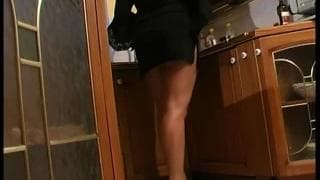 A chubby MILF wants sex on the table