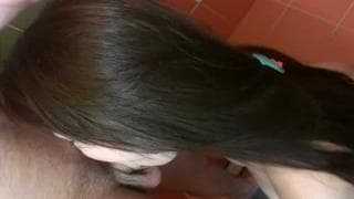 A drunk chick gets fucked in the toilet