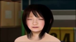 A hentai chick sucking hard cock