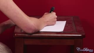 A perfect cumshot all over her face