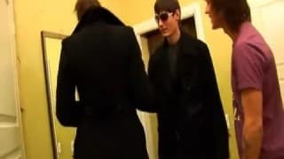 A smashing brunette for these two mates