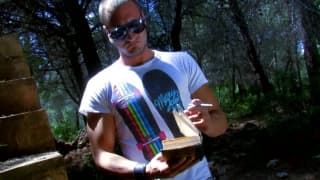 A woman is ready for sex outdoors