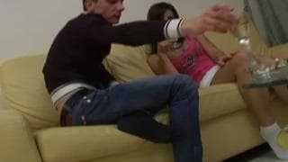 A young couple fuck after a drink!