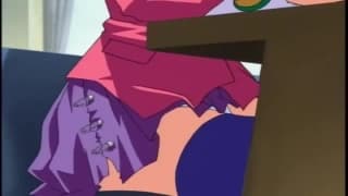 A young hentai is played with by some guys