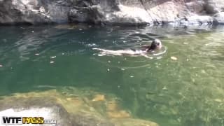 Abbey and Slava have fun outdoors