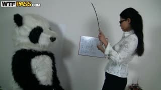 Ally gets very excited with her Panda