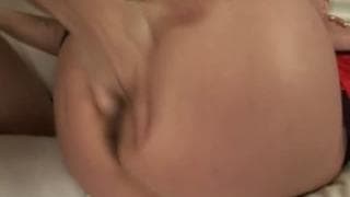 An old woman in her lingerie