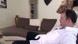 Asian slut sucks his dick and makes him cum