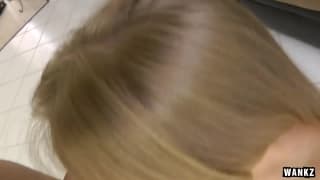 Avril Hall starts gagging on a dick