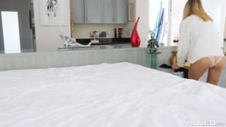 Blackmailing step-sis into opening her ass