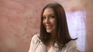 Brunette masturbation is rubbing her pussy