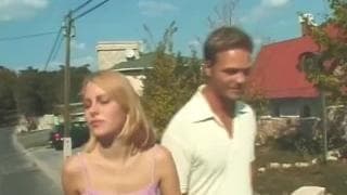 Cute petite blonde loves to fuck outside