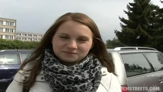 Czech horny girl does it for the money POV