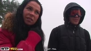 Emmy and Ilya enjoy shagging in the snow