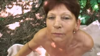 Fucking a grandma outside in the fresh air