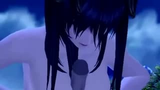 Hentai couple fucking in the forest