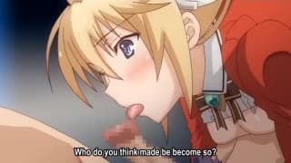 Hentai has a blonde girl in a tight corset
