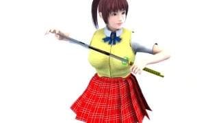 High school girl is teasing with her skirt