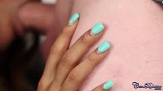 Huge cum on a face of hot sexy ebony