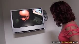 Jaydence Rose enjoys two cocks today