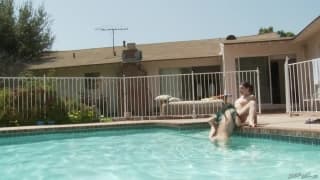 Joanna Angel and Brittany Lynn play in the pool