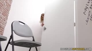 Krissy Lynn enjoys a gloryhole cock