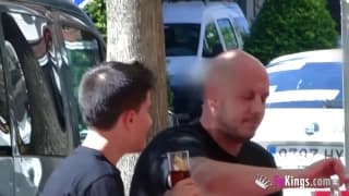 Lili is in a hotel room with this young lad