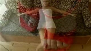 Mature white haired ebony tasting a throbbing big dick