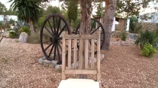 Mia is touching herself alone outside