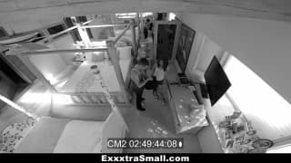 Petite redhead caught stealing gets taught