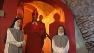 Priest blesses two curious nuns with his cock