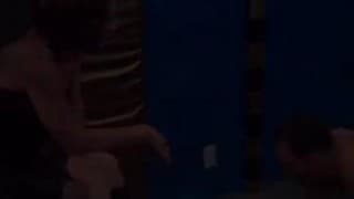 Red headed dominatrix ties up slave, beats and whips him