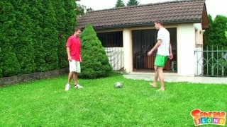 Sabrina Blond strips off in the garden