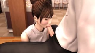 Sexy animation video of asian girl give BJ