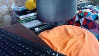 Sexy blonde hot webcam show in her room