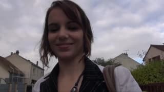 She gets cum all over her face after a fuck