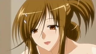 She gets spunk in this hentai video