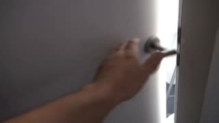 Slutty blonde acting as a sperm toilette