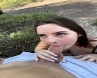 Slutty Brunette Fuck And Creampie Near The Railroad