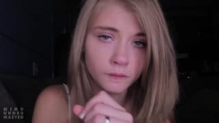 Sweet teen Hannah under mind control to suck