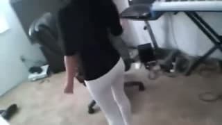 Swinging from the end of her ex’s cock