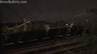 This bitch takes it in the car outside