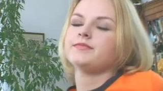 This blonde slut takes it in the ass