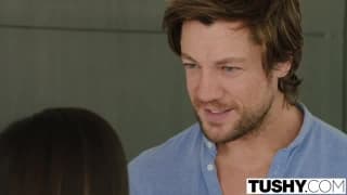 This brunette cutie gets her ass nailed