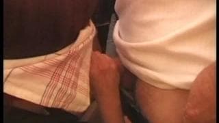 This mature french woman has a gang bang