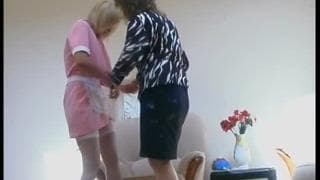 This old woman wants to fuck the maid