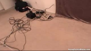 This young black woman enjoys some cock