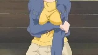 This young hentai girl is pleased in the park